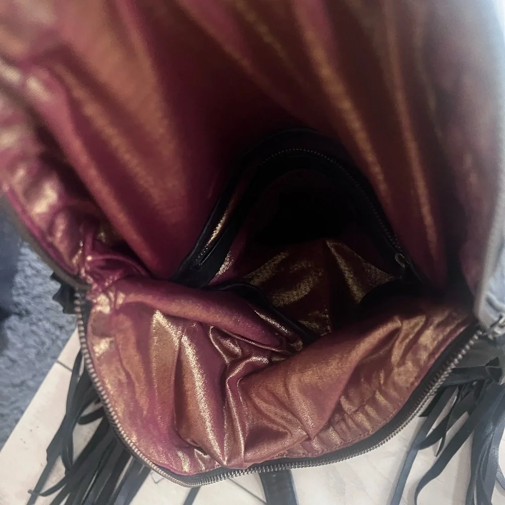 Fringe Nappa Leather Hobo Bag